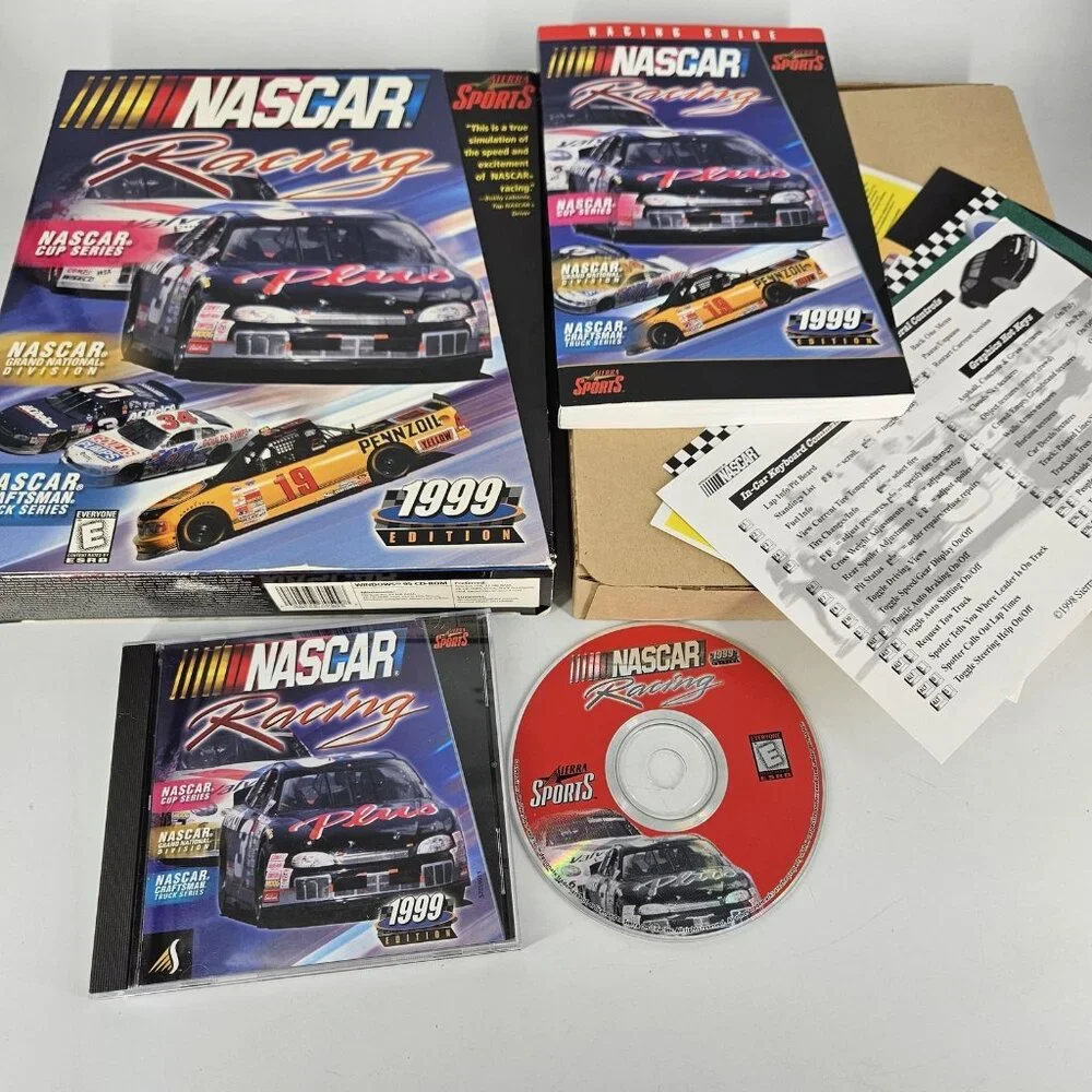 Vintage NASCAR Racing 1999 Edition PC Windows 95 CD-ROM Big Box Sierra Sports